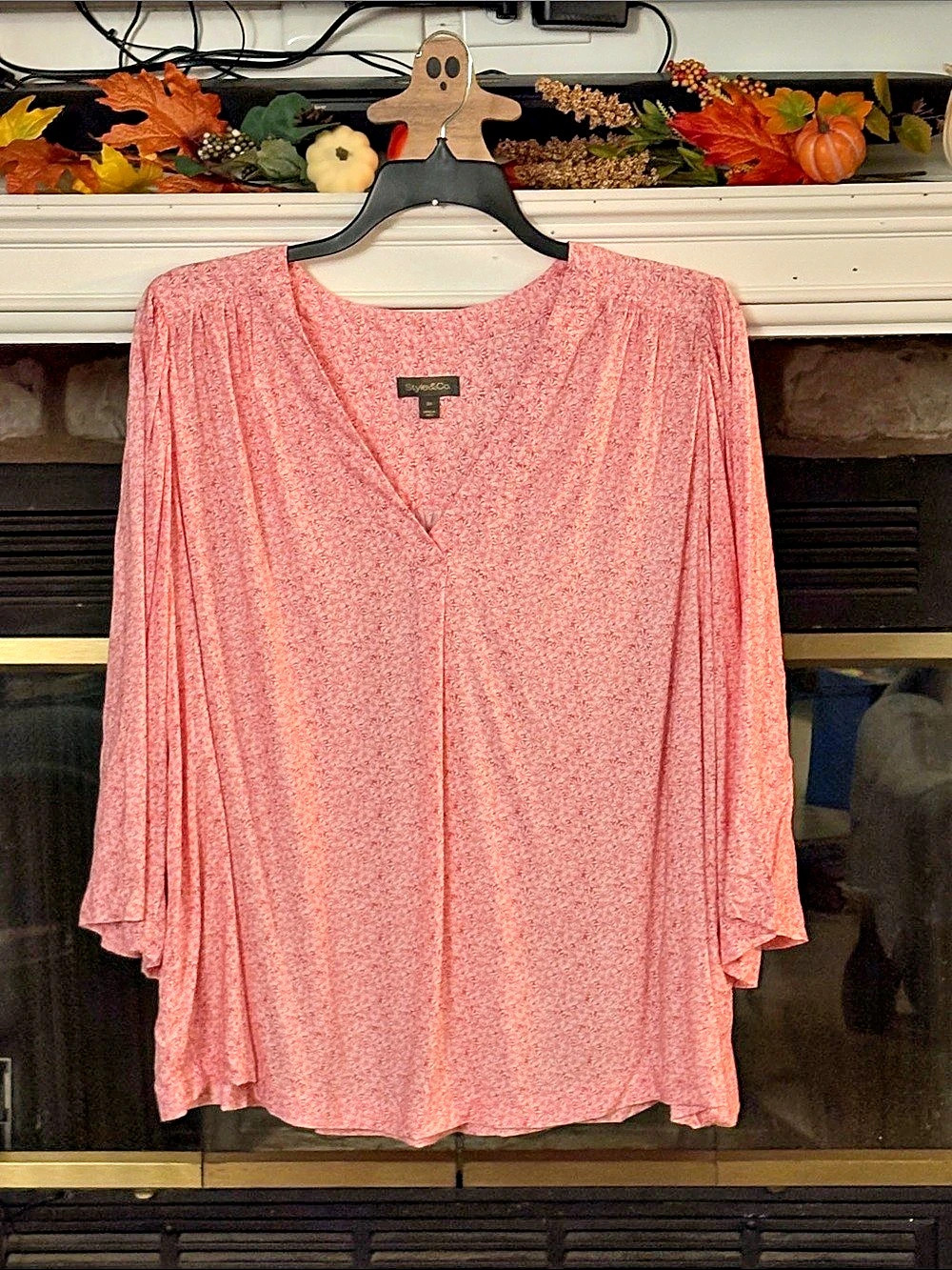 Style&Co. Alice. Floral Blouse in Pink & White 3X NWT